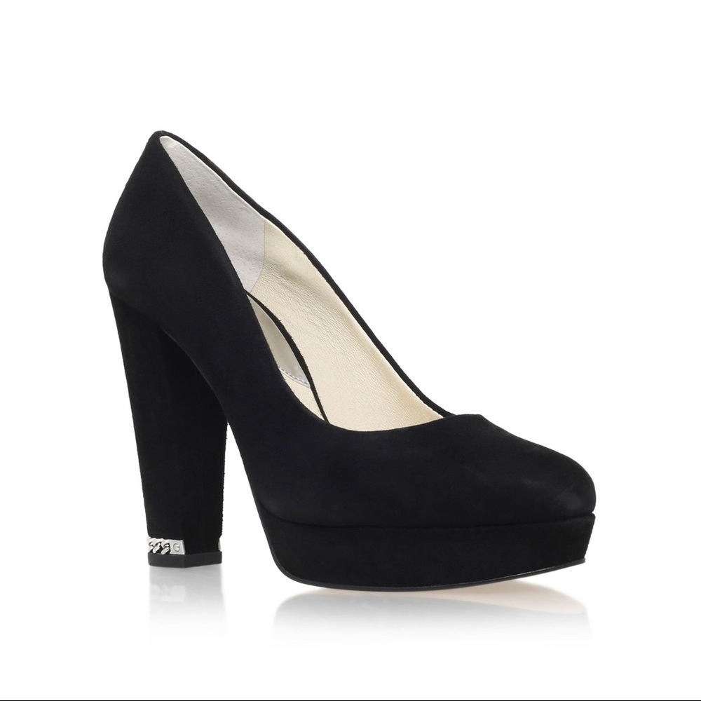Michael Kors Sabrina Black Suade Platform Pump